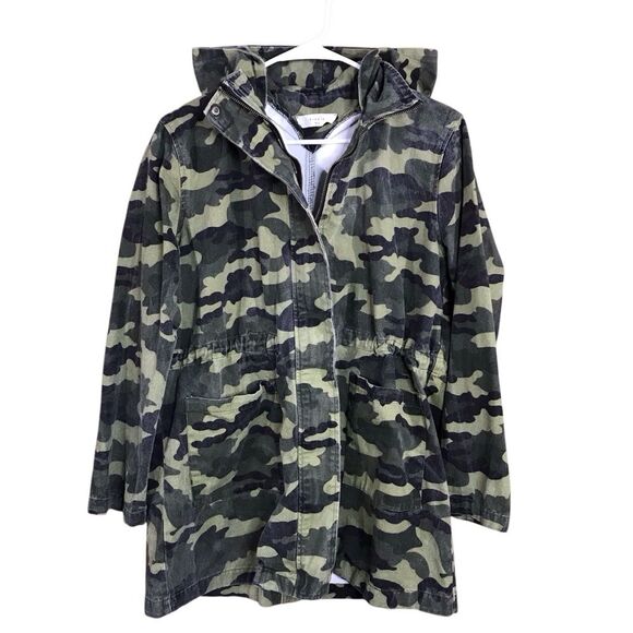 Elodie Womens Jacket Camo Military Style Boho Zip Up Hooded Woodland Sz Small - Picture 1 of 15